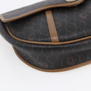 Christian Dior Honeycomb Canvas Shoulder Bag PVC Black Brown gold Auth 147960-14