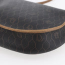 Christian Dior Honeycomb Canvas Shoulder Bag PVC Black Brown gold Auth 147960-15