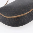 Christian Dior Honeycomb Canvas Shoulder Bag PVC Black Brown gold Auth 147960-16