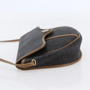 Christian Dior Honeycomb Canvas Shoulder Bag PVC Black Brown gold Auth 147960-3