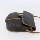 Christian Dior Honeycomb Canvas Shoulder Bag PVC Black Brown gold Auth 147960-4