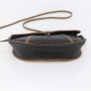 Christian Dior Honeycomb Canvas Shoulder Bag PVC Black Brown gold Auth 147960-5