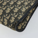 Christian Dior Trotter Canvas Shoulder Bag Navy Gold Auth 147961-9