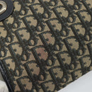 Christian Dior Trotter Canvas Shoulder Bag Navy Gold Auth 147961-10