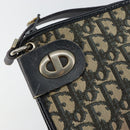 Christian Dior Trotter Canvas Shoulder Bag Navy Gold Auth 147961-17