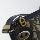 Christian Dior Trotter Canvas Shoulder Bag Navy Gold Auth 147961-11