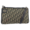 Christian Dior Trotter Canvas Shoulder Bag Navy Gold Auth 147961-1