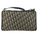 Christian Dior Trotter Canvas Shoulder Bag Navy Gold Auth 147961-2