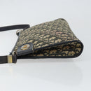 Christian Dior Trotter Canvas Shoulder Bag Navy Gold Auth 147961-4