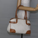Salvatore Ferragamo Gancini Hand Bag Leather Ivory Gold Auth 147963-19