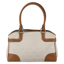 Salvatore Ferragamo Gancini Hand Bag Leather Ivory Gold Auth 147963-2