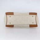 Salvatore Ferragamo Gancini Hand Bag Leather Ivory Gold Auth 147963-5