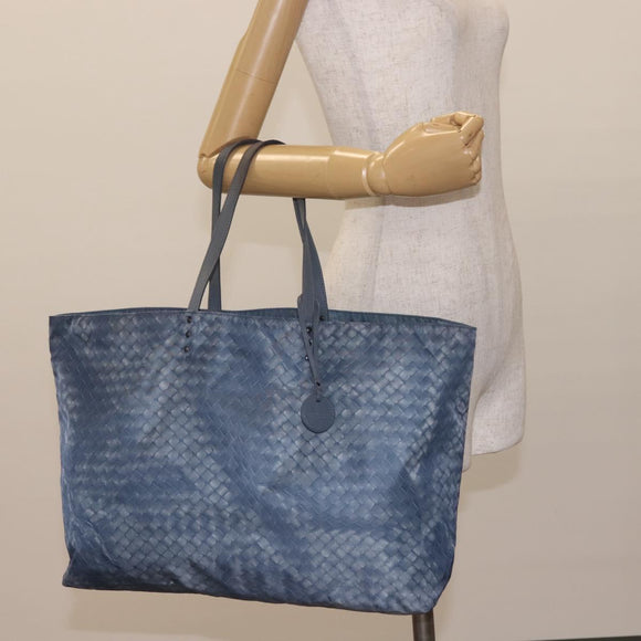 BOTTEGA VENETA INTRECCIATO Transcription Pattern Bag Nylon Blue Auth 147964