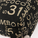 CHANEL Bysy Line Tote Bag Canvas Black CC Auth 147965-15