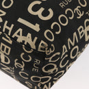 CHANEL Bysy Line Tote Bag Canvas Black CC Auth 147965-16