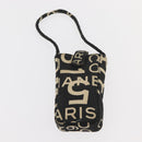 CHANEL Bysy Line Tote Bag Canvas Black CC Auth 147965-20