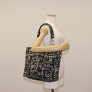 CHANEL Bysy Line Tote Bag Canvas Black CC Auth 147965-23