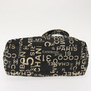 CHANEL Bysy Line Tote Bag Canvas Black CC Auth 147965-5