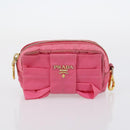PRADA Tote Bag Nylon 2 Set Pink Khaki Auth 147966-10