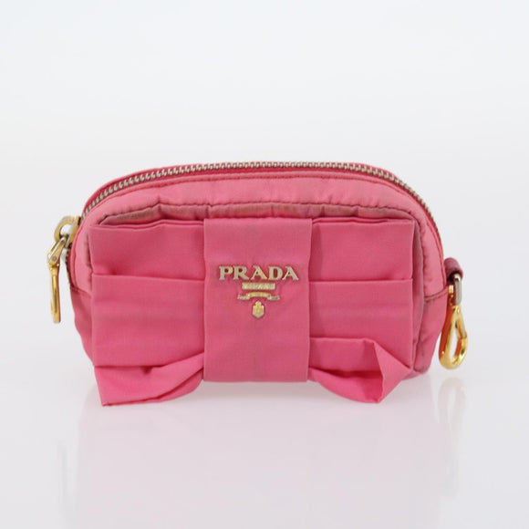 PRADA Tote Bag Nylon 2 Set Pink Khaki Auth 147966