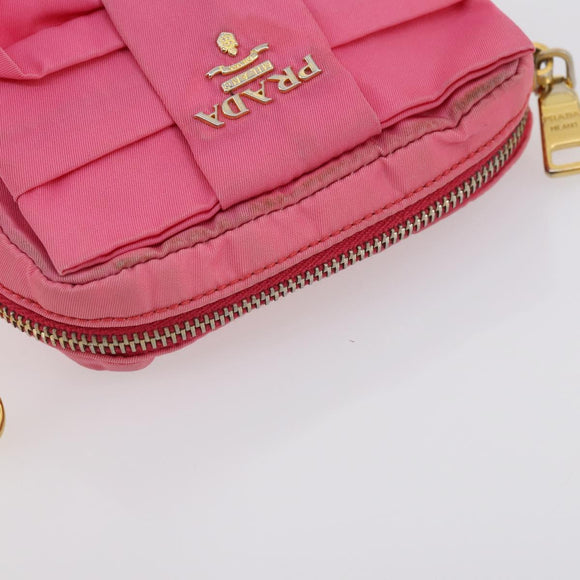 PRADA Tote Bag Nylon 2 Set Pink Khaki Auth 147966