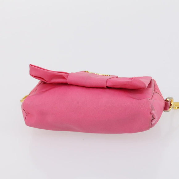 PRADA Tote Bag Nylon 2 Set Pink Khaki Auth 147966