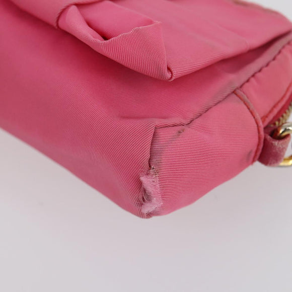 PRADA Tote Bag Nylon 2 Set Pink Khaki Auth 147966