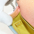 CHANEL Chain Boy Chanel Shoulder Bag Caviar Skin Silver Rainbow CC Auth 147968SM-26