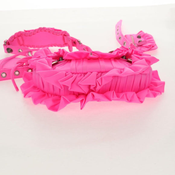 BALENCIAGA LucaGol XS Shoulder Bag Nylon Pink Silver 671309 Auth 147969SM