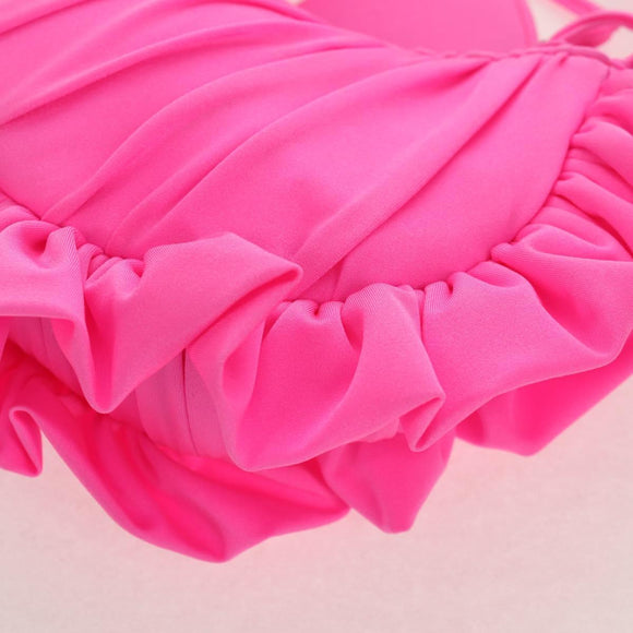 BALENCIAGA LucaGol XS Shoulder Bag Nylon Pink Silver 671309 Auth 147969SM