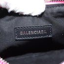 BALENCIAGA LucaGol XS Shoulder Bag Nylon Pink Silver 671309 Auth 147969SM-29