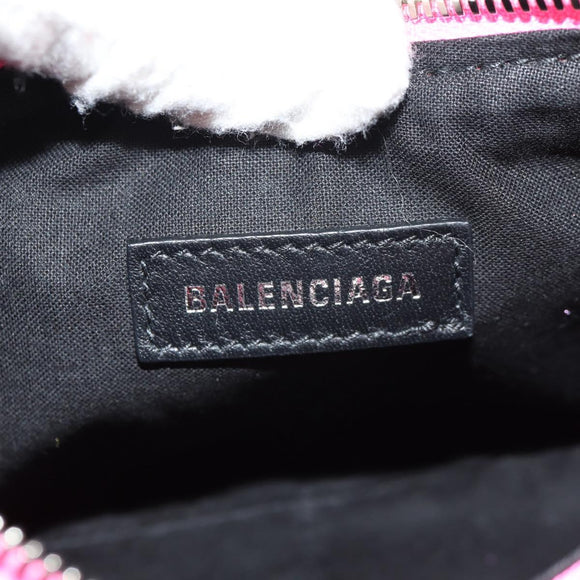 BALENCIAGA LucaGol XS Shoulder Bag Nylon Pink Silver 671309 Auth 147969SM