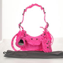 BALENCIAGA LucaGol XS Shoulder Bag Nylon Pink Silver 671309 Auth 147969SM-13