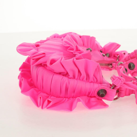 BALENCIAGA LucaGol XS Shoulder Bag Nylon Pink Silver 671309 Auth 147969SM