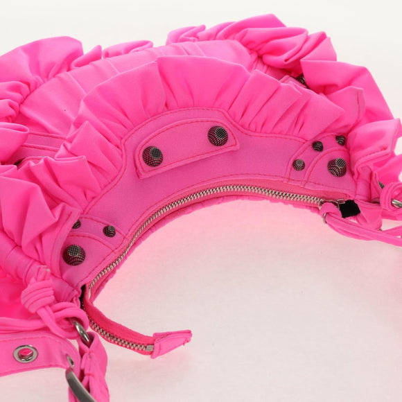 BALENCIAGA LucaGol XS Shoulder Bag Nylon Pink Silver 671309 Auth 147969SM