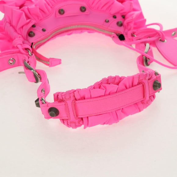 BALENCIAGA LucaGol XS Shoulder Bag Nylon Pink Silver 671309 Auth 147969SM