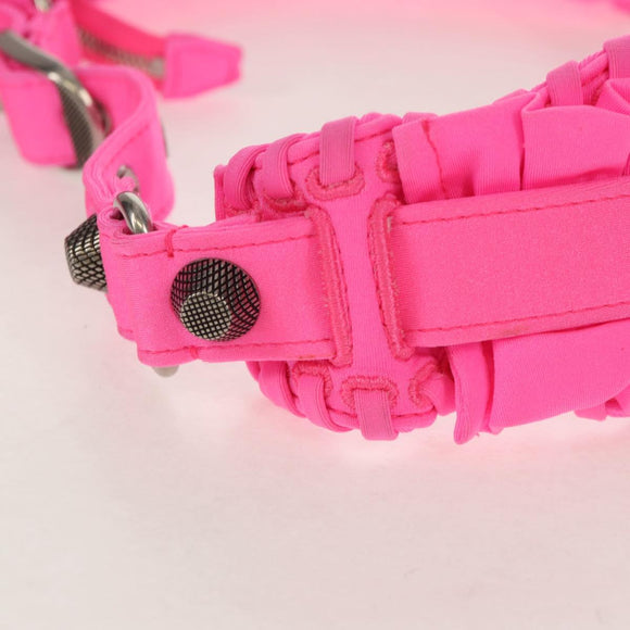 BALENCIAGA LucaGol XS Shoulder Bag Nylon Pink Silver 671309 Auth 147969SM