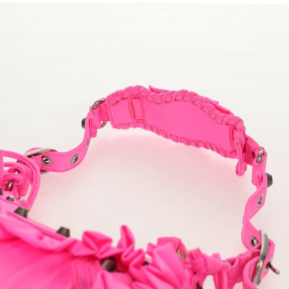 BALENCIAGA LucaGol XS Shoulder Bag Nylon Pink Silver 671309 Auth 147969SM