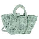 BALENCIAGA Bistro XS Hand Bag Rubber 2way LIme Green Silver 671342 Auth 147970V-1