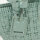 BALENCIAGA Bistro XS Hand Bag Rubber 2way LIme Green Silver 671342 Auth 147970V-22