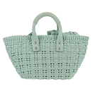 BALENCIAGA Bistro XS Hand Bag Rubber 2way LIme Green Silver 671342 Auth 147970V-2