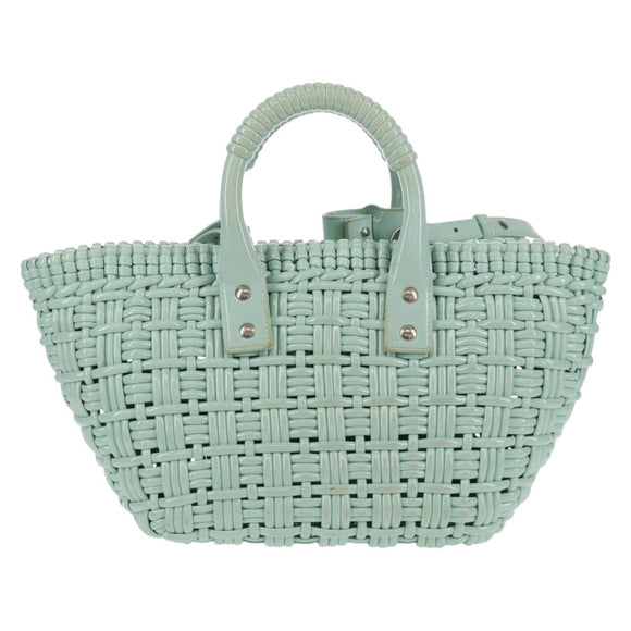 BALENCIAGA Bistro XS Hand Bag Rubber 2way LIme Green Silver 671342 Auth 147970V