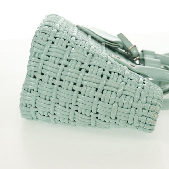 BALENCIAGA Bistro XS Hand Bag Rubber 2way LIme Green Silver 671342 Auth 147970V