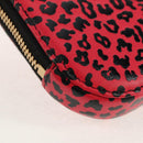 Christian Dior Chain Phone Pouch Leather 2way Red Gold Auth 147971M-16