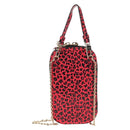 Christian Dior Chain Phone Pouch Leather 2way Red Gold Auth 147971M-2