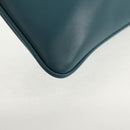 Christian Dior Chain Dior Double Shoulder Bag Leather Blue Gold Auth 147974M-18