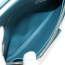 Christian Dior Chain Dior Double Shoulder Bag Leather Blue Gold Auth 147974M-10