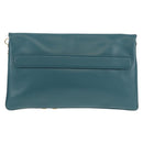 Christian Dior Chain Dior Double Shoulder Bag Leather Blue Gold Auth 147974M-2