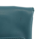 Christian Dior Chain Dior Double Shoulder Bag Leather Blue Gold Auth 147974M-3