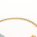 Christian Dior Chain Dior Double Shoulder Bag Leather Blue Gold Auth 147974M-15